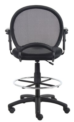 Boss Mesh Drafting Stool w/ Adjustable Arms; Black