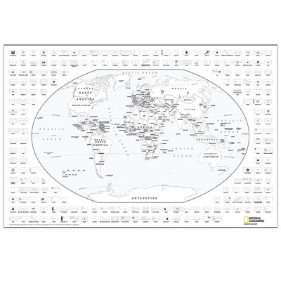 National Geographic World and United States Coloring, Map Pack Bundle, 36" x 24" (NGMRE01021221B)