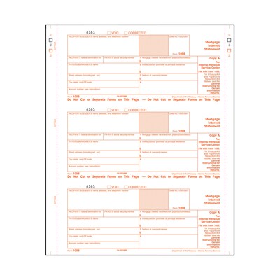 1098 Mortgage Interest Statement; Carbonless