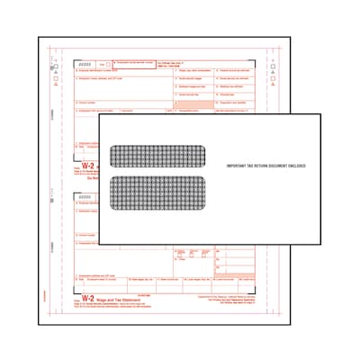 W-2 Continuous Forms and Envelopes Convenience Pack; 4-Part Forms