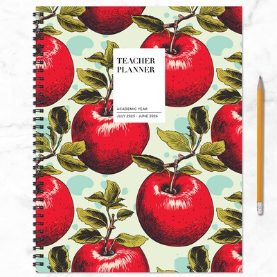 2025-2026 TF Publishing Heirloom Apples 9" x 11" Academic Year Weekly & Monthly Planner, Paperboard Cover (AY26-9500)