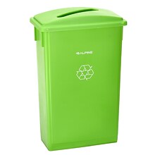 Alpine Industries Lime Green Recycling Bin with Paper Slot Lid, 3-Pack (4778-4-LGRN-3)