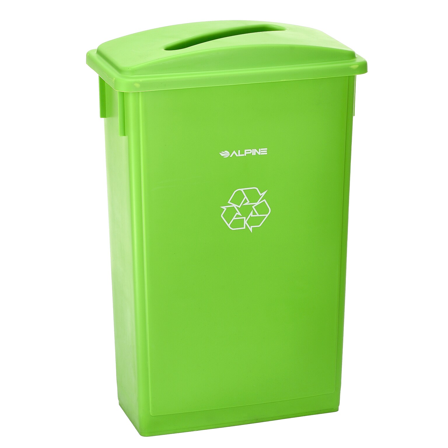 Alpine Industries Polypropylene Recycling Bin, 23 Gallon, Lime Green , 3/Pack (ALP4778-4-LGRN-3)