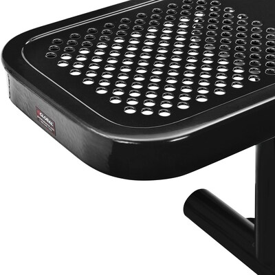 Global Industrial 6' Outdoor Steel Flat Bench, Perforated Metal, Black (262075BK)