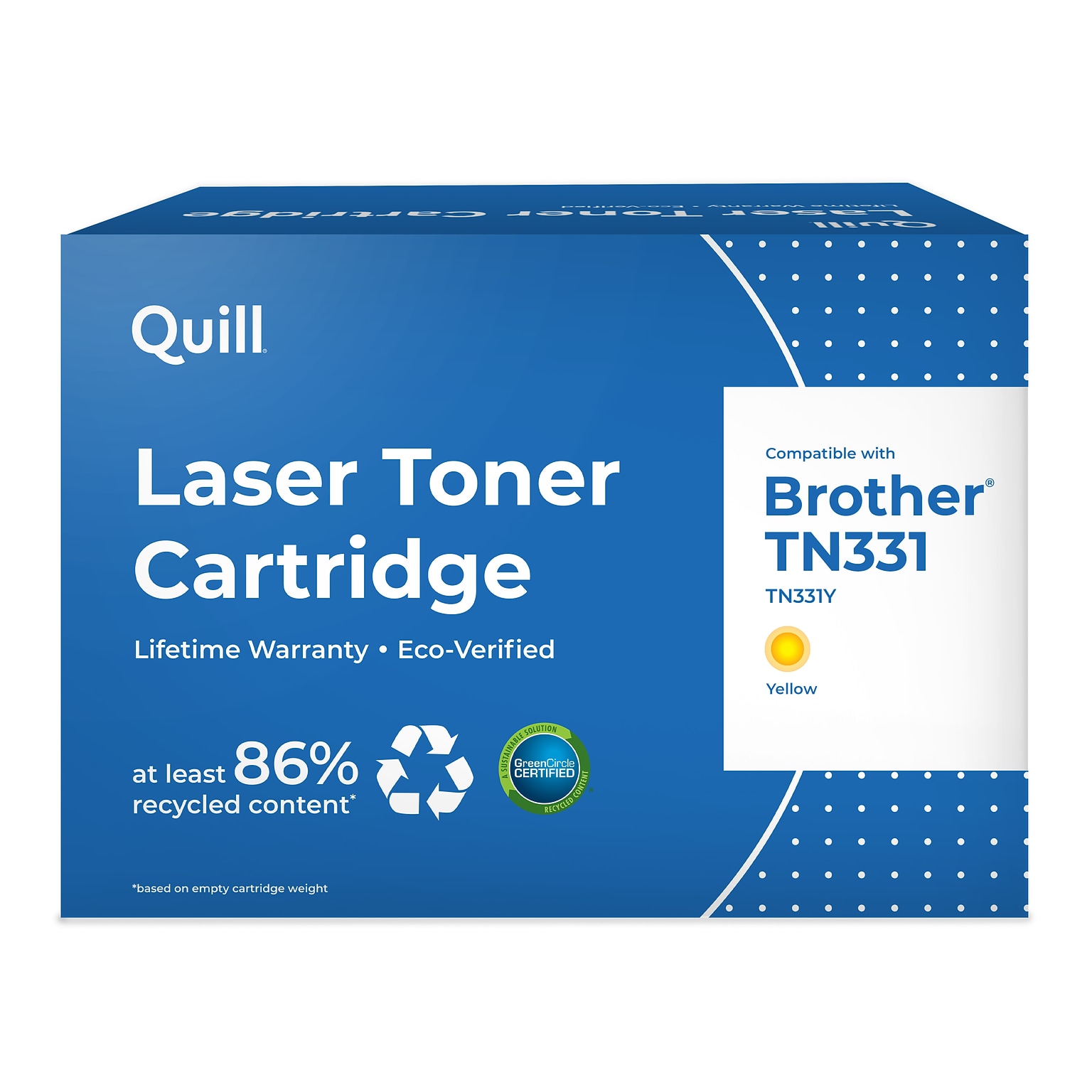 Quill Brand Remanufactured Yellow Standard Yield Toner Cartridge Replacement for Brother TN-331 (TN-331Y)