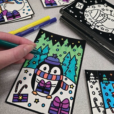 S&S Tis the Season Velvet Art Mini Posters, 4" x 6", 120/Pack (PS1470)