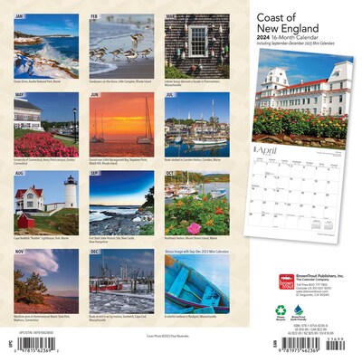 2024 BrownTrout Coast of New England 12 x 24 Monthly Wall Calendar (9781975462369)