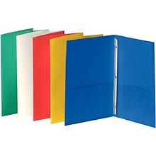 Quill Brand® 2-Pocket Folders With Fasteners, Assorted, 25/Box (7128AD)