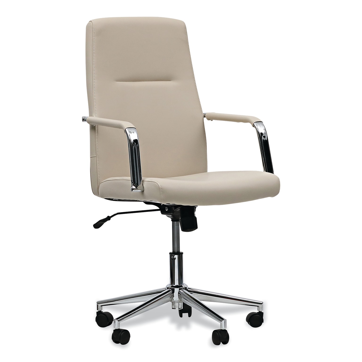 Alera® Fixed Arm Leather Task Chair, White (ALEWS4106)