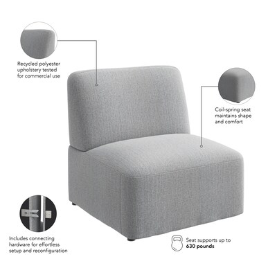 Bush Business Furniture Assemble Modular Lounge Chair, Armless, Fog Fabric (ASM130FGF-03)