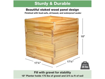 Excello Global Products Extra-Large Planter with Pole Support, Natural Wood (EGP-HD-0478-OS)