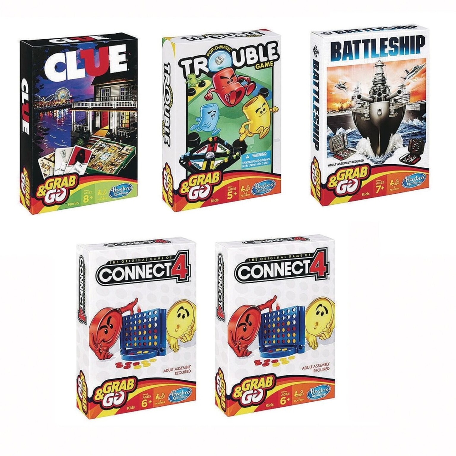 Hasbro Grab & Go Mini Board Games, 5/Pack (W15171CS)