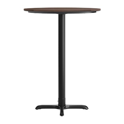 Flash Furniture Acadia 31.25" Round Wooden Dining Table with X-Base, Dark Brown/Black Base (STRD31WBRT2222B)