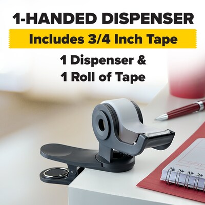 Scotch Clip & Twist Desktop Dispenser, 2.56 x 4.75, 1 Core, Gray (C19CLIP)