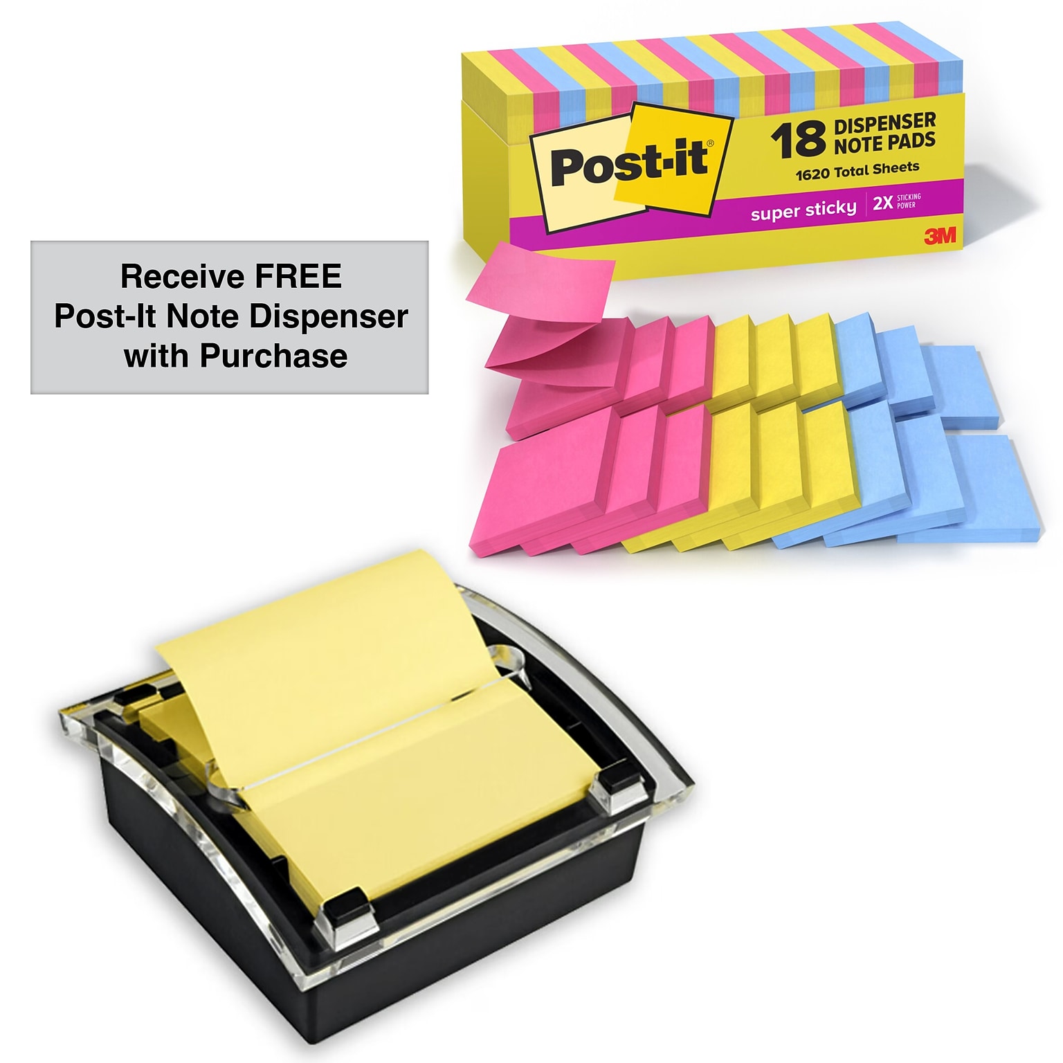 Free Post-It Note Dispenser w/Purchase of Pop-Up Note Summer Joy Cabinet Bundle