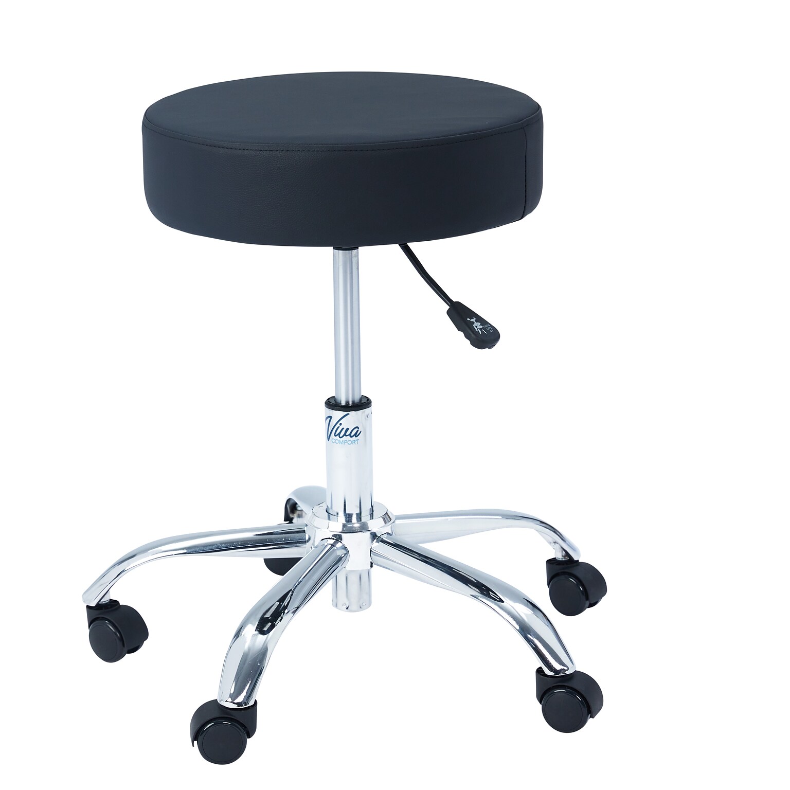 Viva Comfort Armless Vinyl Medical and Lab Stool, Black (ADI910-01-BLK-MK)
