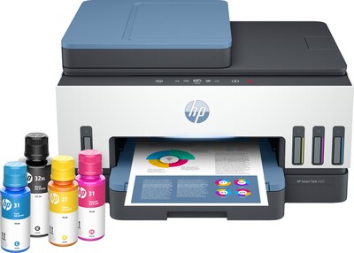 HP Smart Tank 7602 Wireless Color Inkjet Printer, All-In-One Supertank, Print, Scan, Copy, Fax (28B98A#B1H)