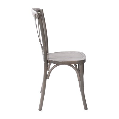 Flash Furniture Advantage Wood X-Back Chair, Armless, Gray (XBACKGREY)
