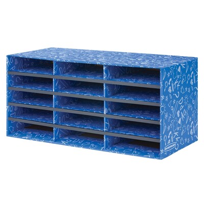 Bankers Box Classroom collection, 15-Compartment Literature Organizers, 28.5" x 12.375", Blue (3384301)