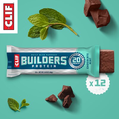 Clif Bar Builder's Chocolate Mint Protein Bar, 2.4 oz., 12 Bars/Box (CCC160044)