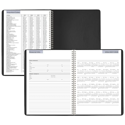 2027 AT-A-GLANCE DayMinder 8" x 11" Weekly Appointment Book, Faux Leather Cover, Black (G520-00-27)