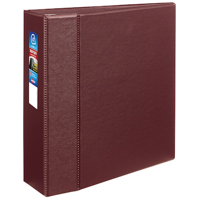 Avery Heavy Duty 4 3-Ring Non-View Binders, D-Ring, Maroon (79-364)