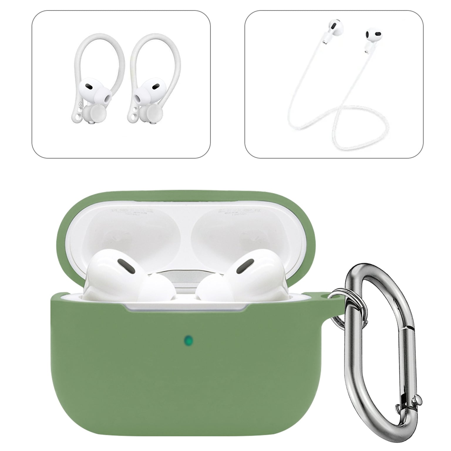 SaharaCase Venture Series Silicone Case Kit for AirPods Pro 3, Anti-Shock Material, Cactus Green (HP00212)