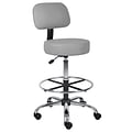 Boss Caressoft Medical/Drafting Stool w/ Back Cushion (B16245GY)