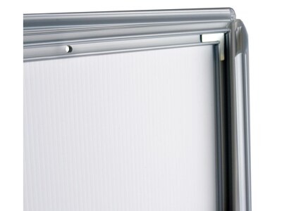 Azar Poster Holder, 8.5" x 11", Wall Mounted, Silver Plastic (300336-SLV-4PK)