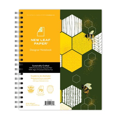 Roaring Spring New Leaf 1-Subject Notebooks, 9" x 11", College Ruled, 70 Sheets, Multicolor, 12/Carton (10843CS)