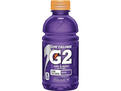 Gatorade G2 Low-Calorie Grape Sports Drink, 12 fl. oz., 24 Bottles/Carton (QKR12203)