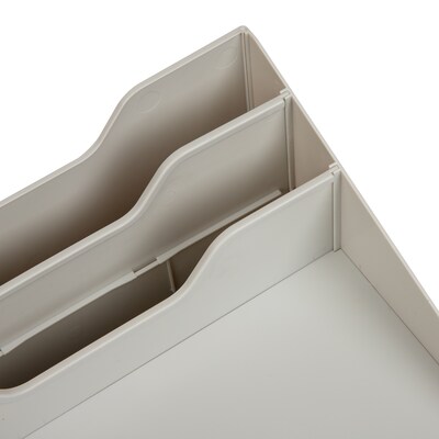 Mind Reader 5-Compartment Plastic Desk Tray, Beige (ANCHBOX5-BEI)