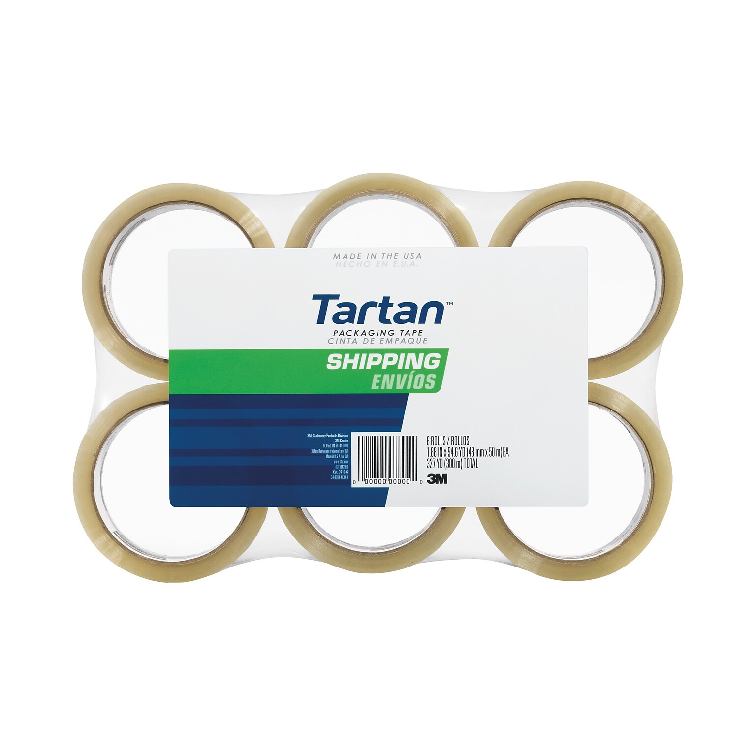 Tartan Packing Tape, 1.88 x 54.6 yds., Clear, 6/Pack (37106)