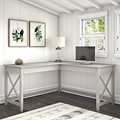 Bush Furniture Key West 60 L-Shaped Desk, Linen White Oak (KWD160LW-03)
