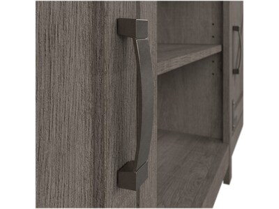 Bush Furniture Knoxville 65W Farmhouse Entertainment Center with Shelves, Restored Gray (CGR023RTG)