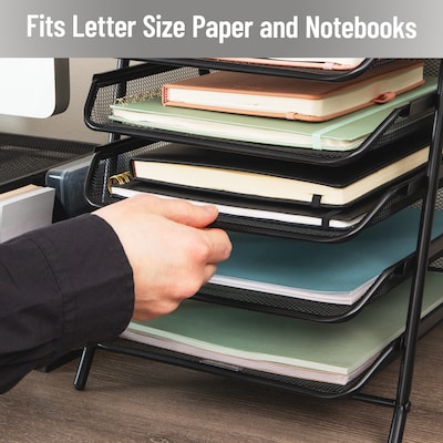 Mind Reader Metal Front Loading Letter Tray, Letter/Legal Size, Black (6TPAPER-BLK)