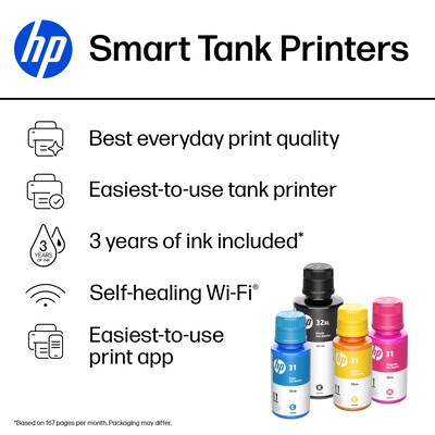 HP Smart Tank 5101 Wireless All-in-One Color Ink Tank Printer Scan, Copy, 2 Years Ink Included, AI Enabled (1F3Y0A)
