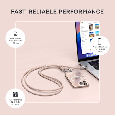 OntheGo Crossbody Lanyard Cable (Desert Rose)