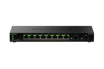Netgear S350 Series 8-Port Gigabit PoE Smart Switch, 1000Mbps, Black (GS310TP-200NAS)