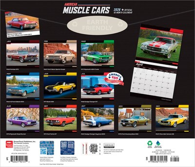 2026 BrownTrout American Muscle Cars 14 x 12 Monthly Wall Calendar (9798330701315)