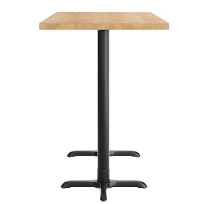 Flash Furniture Bennett Wooden Commercial Indoor Table, 60" x 30", Natural Top/Black Base (GSF3060NTT2222B)