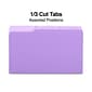 Quill Brand® File Folders, Assorted Tabs, 1/3-Cut, Legal, Violet, 100/Box (741013VT)