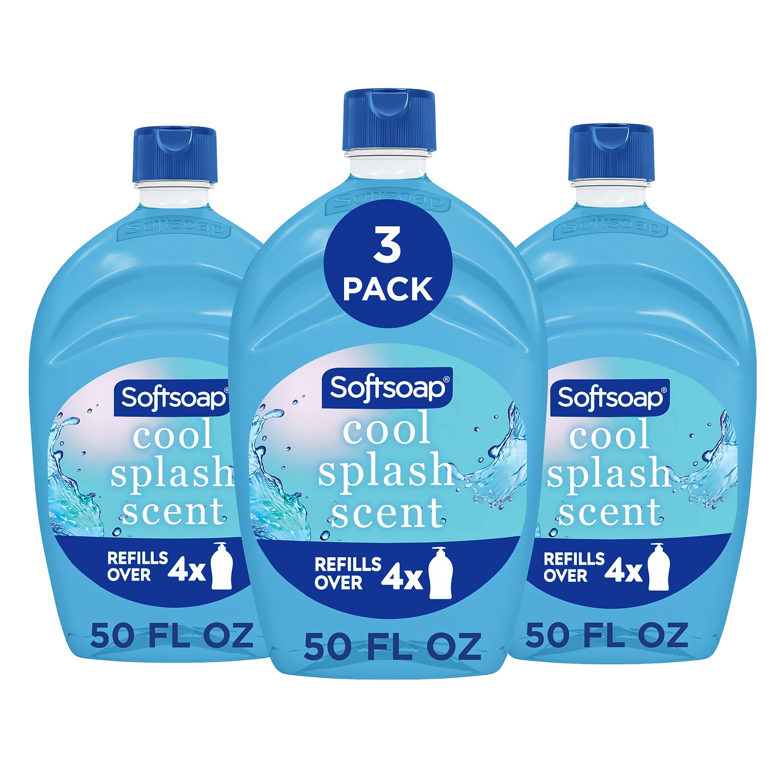 Softsoap Clean and Protect Antibacterial Liquid Hand Soap Refill, Cool Splash Scent, 50 oz., 3/Carton (61048284CT)