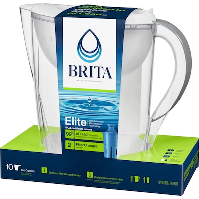 Brita Large 10 Cup Pacifica White Water Filter Pitcher with Filter (36515)