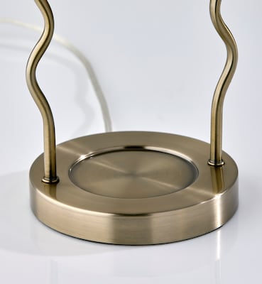 Simplee Adesso Twirl Candlewarmer 13.5" Halogen Table Lamp, Antique Brass/Beige/White Floral (SL1195-21)