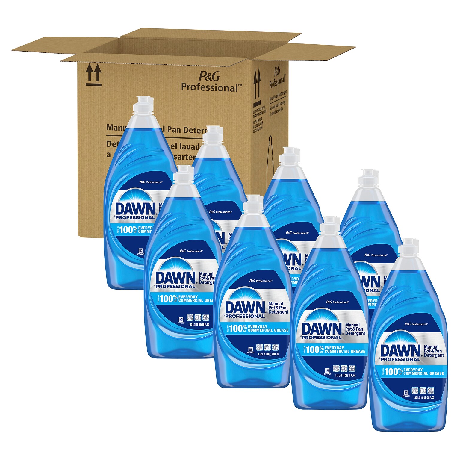 Dawn Professional Manual Pot and Pan Dish Soap, Original Scent, 38 Fl. oz., 8/Carton (45112CT)