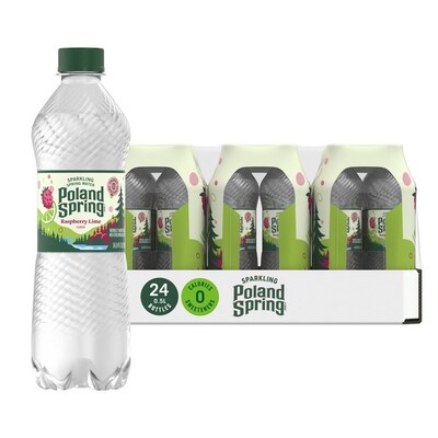 Poland Spring Raspberry Lime Sparkling Purified Water, 16.9 oz., 24/Carton (12349573/122058)
