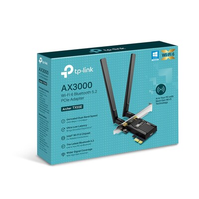 TP Link Archer AX Dual Band PCIe WiFi & Ethernet Adapter (ARCHER TX55E)