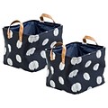 Honey-Can-Do Coastal Canvas Storage Bin, Navy/White, 2/Set (STO-07873)