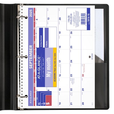 2025-2026 AT-A-GLANCE 11" x 8" Academic Monthly Desk or Wall Calendar, Purple/Red (SK16-16-26)
